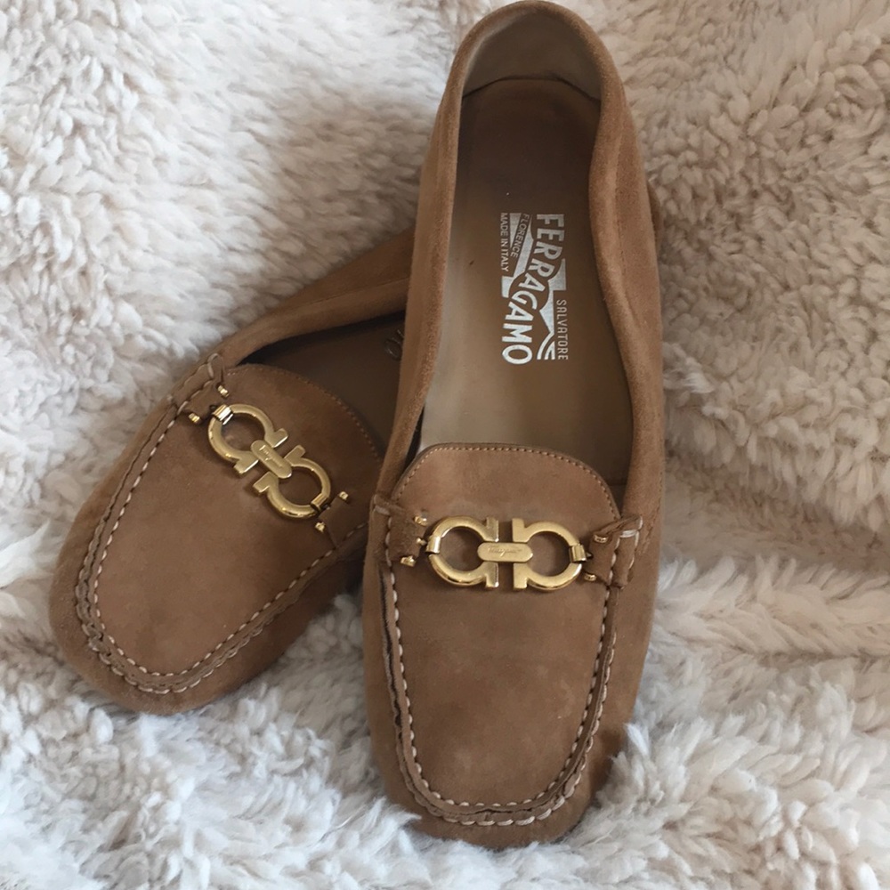 Salvatore Ferragamo tan leather moccasin